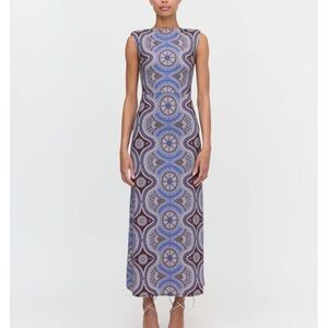 Hill House Blue and Purple Geometric Maxi Dress
